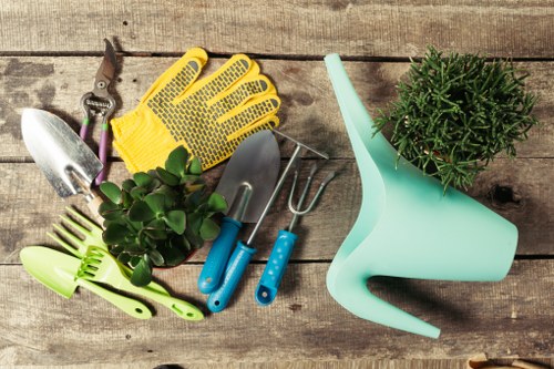 Illustration of gardening tools with cookie icon
